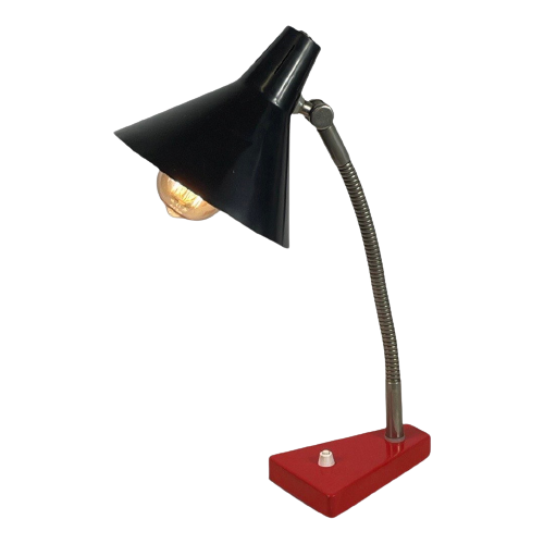 Hala Zeist- Desk Lamp - Black Shade And Red Base - New Wiring