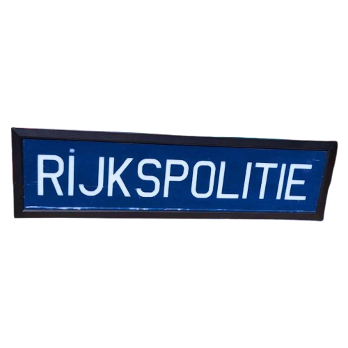 Stoere Plexi Plaat In Houten Lijst, Rijkspolitie🚔