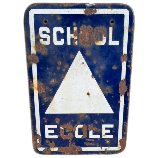 Oud Emaille Bord, School / Ecole, Stoere Decoratie😎 1