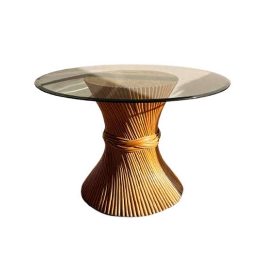 Vintage Bamboe Rotan Eettafel Mcguire Jaren 70 1