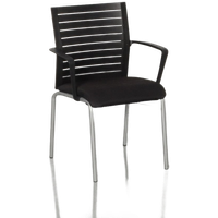 Steelcase Vergaderstoel, Zwart, 4-Poot Onderstel