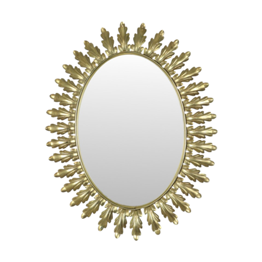 Vintage Deknudt Zonnespiegel Sunburst Goud Acanthus Sixties 1