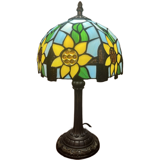 Jaren 20 Stijl Glas In Lood Tafellampen Zonnebloemen Zonnebloem 1