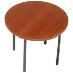 Vintage Mid-century Ronde Bijzettafel Salontafeltje In Teak, 1960s thumbnail 1
