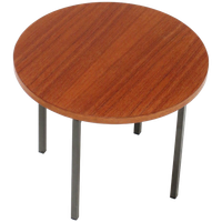 Vintage Mid-century Ronde Bijzettafel Salontafeltje In Teak, 1960s