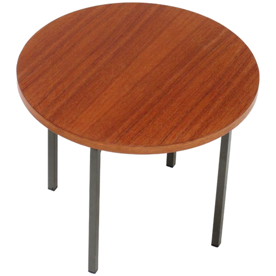 Vintage Mid-century Ronde Bijzettafel Salontafeltje In Teak, 1960s 1
