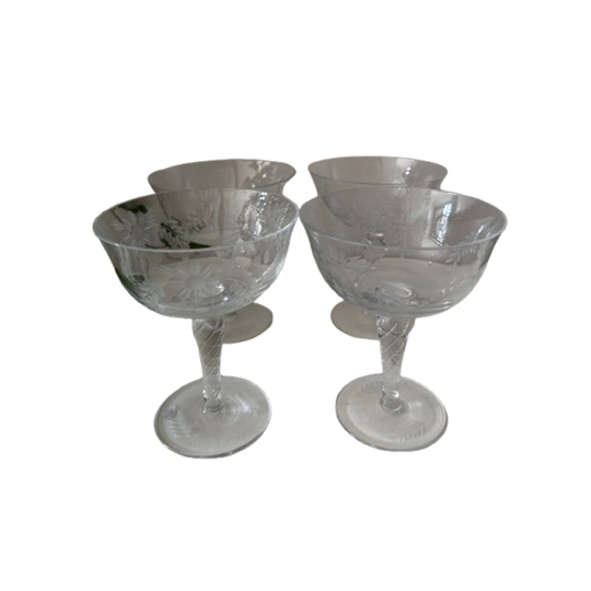 4 Kristallen Coupe Champagne Glazen 1