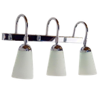 Wandlamp Vanity 3 X Glas Kap Vintag Chroom Italy Design ‘80 thumbnail 1