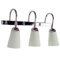 Wandlamp Vanity 3 X Glas Kap Vintag Chroom Italy Design ‘80