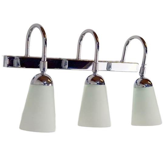 Wandlamp Vanity 3 X Glas Kap Vintag Chroom Italy Design ‘80 1