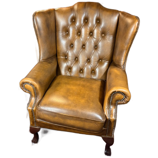 Vintage Leren Chesterfield Fauteuil – Engelse Landhuisstijl 1