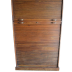 Prachtige Hoge Antieke Eiken Houten Archiefkast, Rolluikkast thumbnail 1