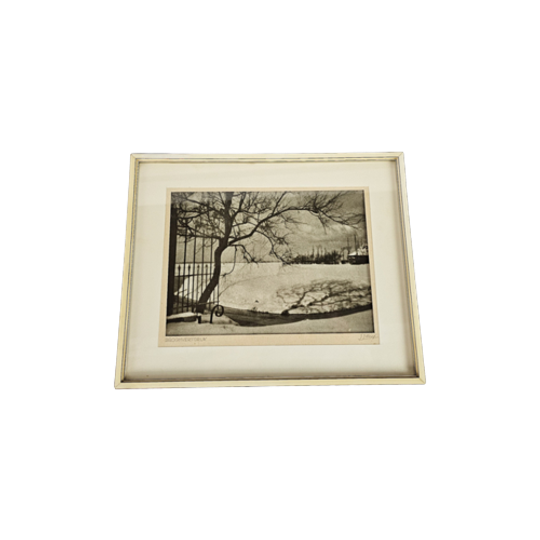 J.j. Hens - Broomverfdruk - Winterlandschap - Gesigneerd - 2e Helft 20e Eeuw 1