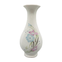 Vaas Vintage Wit Pastelkleurige Bloemen China