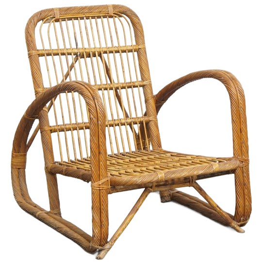 Luxe Franse Rotan Vintage Design Fauteuil Uit De Jaren ’50 1