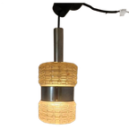 Vintage Space Age Hanglamp Glas En Chroom Design thumbnail 1