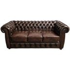 Chesterfield Cresswell 3-Zits – Antiek Bruin | 100% Leder | Tijdloze Elegantie thumbnail 1