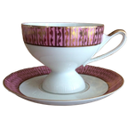 Prachtige Vintage Jaren 60 Kop En Schotel Mayer Wiesau Bavaria In Roze En Goud thumbnail 1