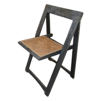Ouderwetse Houten Klapstoel Met Webbing Zitting