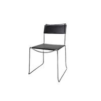 3 X Italian Giandomenico Belotti Stoelen In Zwart Leer Jaren 80. Chairs / Black Leather For Alias
