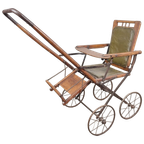 Antieke Houten Kinderwagen thumbnail 1