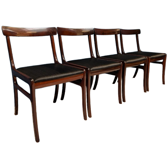 4x Vintage Stoelen, Model 'rundstedlund' Door Ole Wanscher Voor P. Jeppesen Møbelfabrik 1