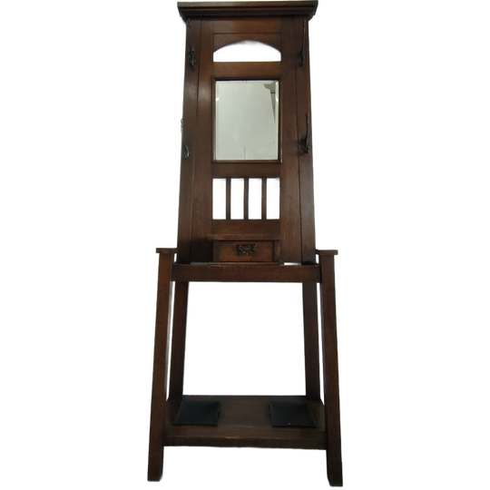 Antieke Arts & Crafts Halmeubel Kapstok (1908) 1