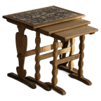 Vintage Nesting Tables | Bijzettafels | Sidetables | Eiken thumbnail 1