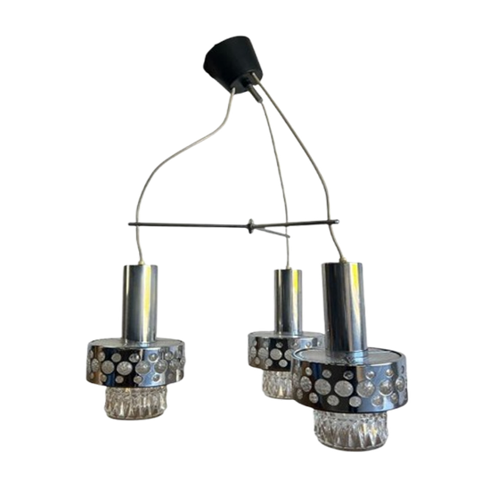 Vintage Chromen Seventies Hanglamp/ Luster 1