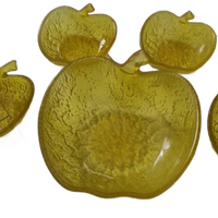 Vintage Set Schalen Appels Glas Geel
