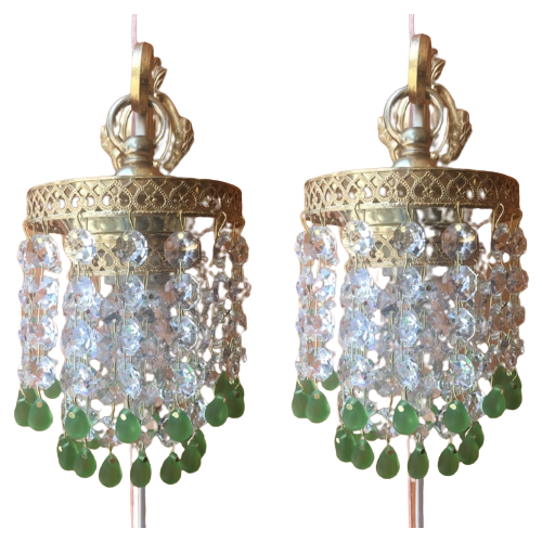 2X Hollywood Regency Murano Wandlamp