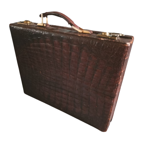 Klassiek Vintage Krokodillen Leren 'Briefcase'