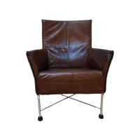 Vintage Montis Charly Flex Fauteuil Bruin Leder, Gerard Van Den Berg Voor Montis