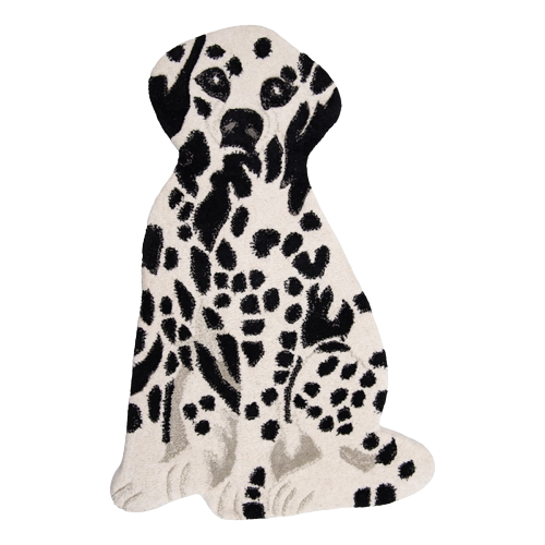 Vloerkleed Hond Dalmatiër 60X90 Cm Wit Zwart Wol - Clayre En Eef - Dieren Tapijt