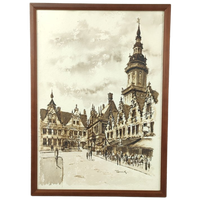 Tombeur - Aquarel - De Markt Van Veurne