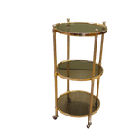 Vintage Barcart Serveerwagen Trolley Bijzettafel Messing thumbnail 1