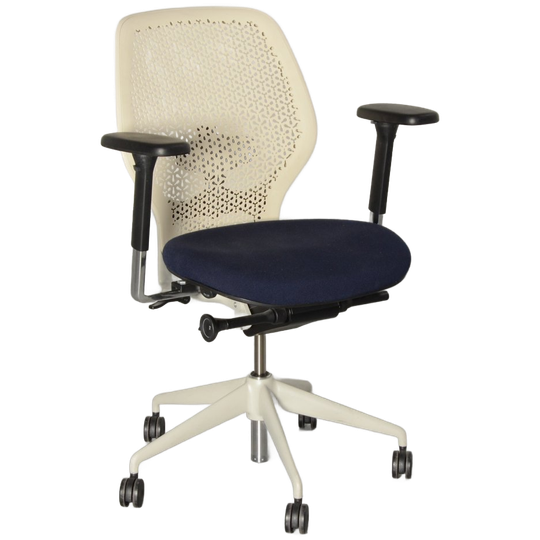 Orangebox Ara-eba Bureaustoel, Blauw / Wit, 3d Armleggers 1