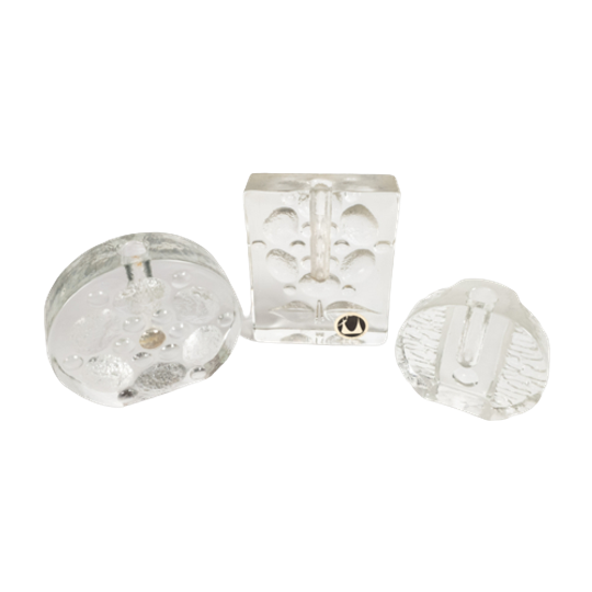 Walther Glass - Design Heiner Dusterhaus - Kandelaars - Set (3) - 1970's 1