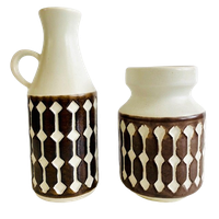 West-germany Jasba Vazen Set Reliëf Decoratie 1960’s