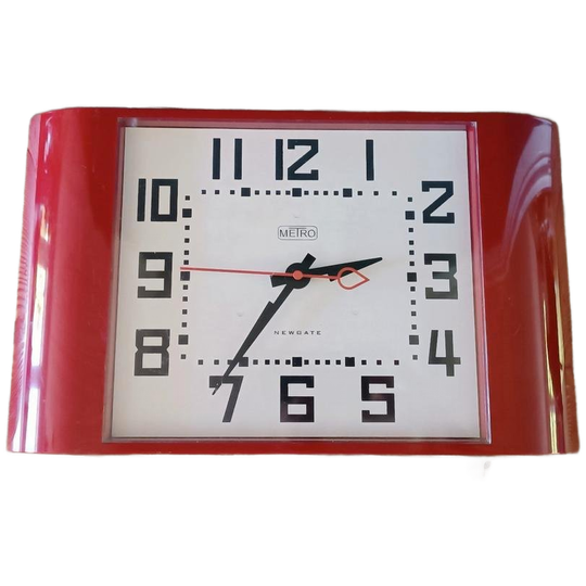 Retro The Metro Newgate Wandklok, Rood 1