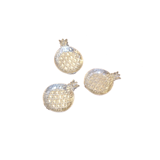 3 Vintage Ananasschalen In Zilver Metaal 1
