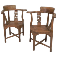 Set Van 2 Hoekstoelen In Teak, Jaren '80