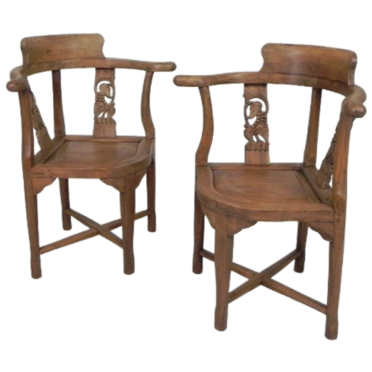 Set Van 2 Hoekstoelen In Teak, Jaren '80 1