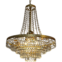 Peris Andreu Hanglamp Kroonluchter Vintage Kristal Bladgoud