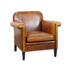 In Goede Staat Verkerende Schapenleren Art Deco Design Fauteuil/armchair Met Leuke Details thumbnail 1