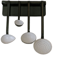 Lepelrek Emaille Groen Met Gouden Bies