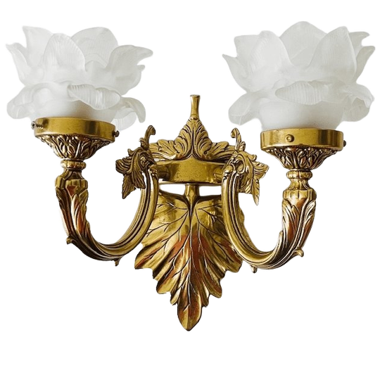 Vintage Mid-century Messing Barok Rococo Wandlamp Roos 1950’s 1