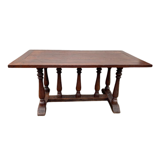 Stoere Antiek Eiken Tafel, Eettafel, 84 X 163 Cm, Hoog 75 Cm - Reliving 1