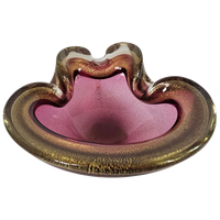 Barovier & Toso - Murano - Asbak - Glas - Paars/Roze - Ingesloten Gouddeeltjes - 1950'S