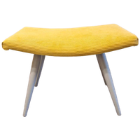 Nieuw Bekleed Vintage Voetenbankje Footstool Ottoman Voetenbank Krukje Geel